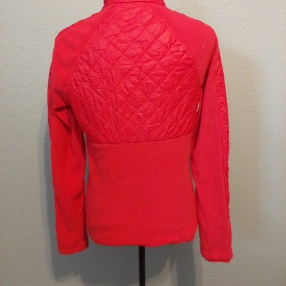 Athleta Vortex Halfzip Fleece Quilted Pullover Sweater Neon Pink Athleisure - Picture 8 of 12